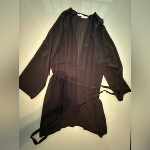 Victoria’s Secret House Robe Sheer Black W/Belt - One Size
